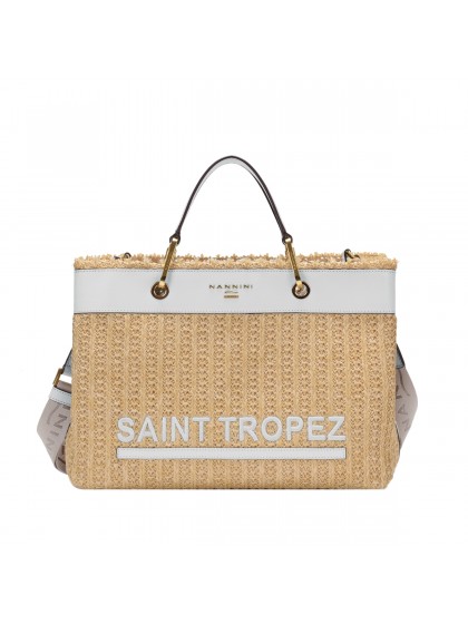 Nannini Straw/Leather Handbag Tropez